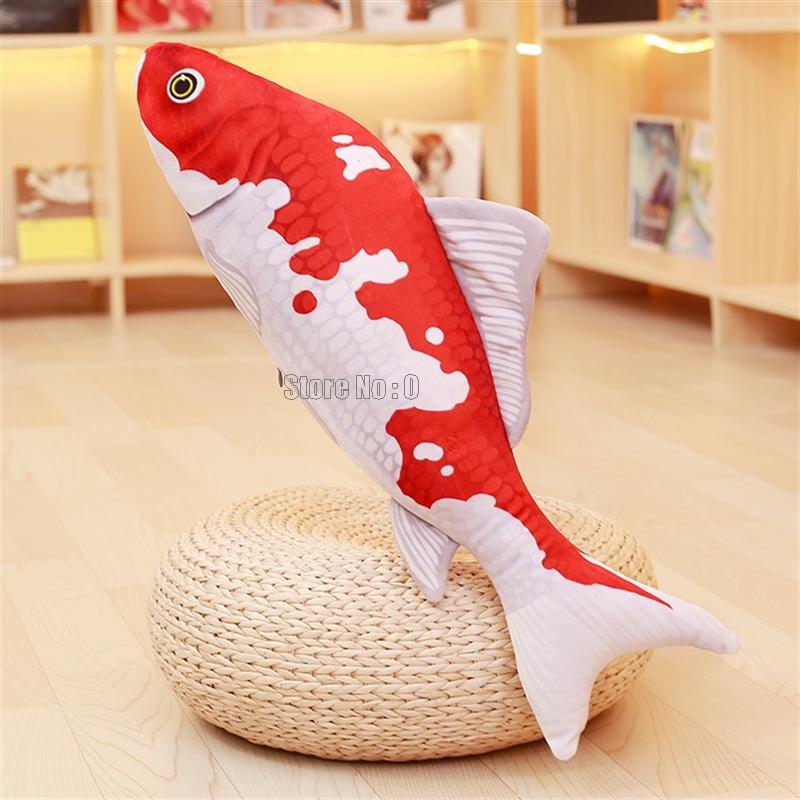 Peluche Koi Poisson en Peluche Doux Poupée Poisson Douce Oreiller Koi Doux Coussin Poisson Rouge Pour Chat Enfants Cadeau Jouet