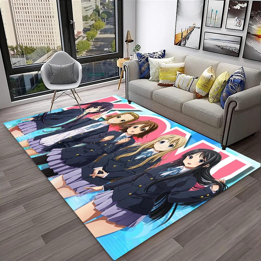 Kawaii Girls K-ON Cartoon Cute Lolita Carpet Rug for Home Living Room Bedroom Sofa Doormat Decor,kid Area Rug Non-slip Floor Mat