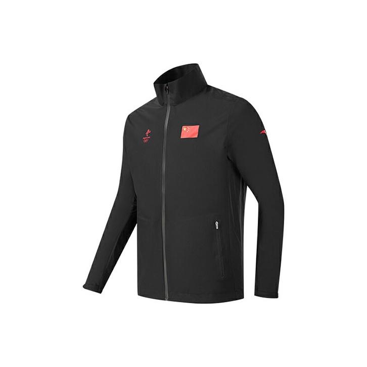 Anta National Flag Series Casual Zip-Up Stand Collar Logo Print Sports Jacket Men jackets Black 152150603-2