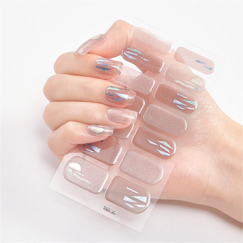 Pegatinas de Uñas de Cobertura Completa Esmalte de Uñas de Moda Decoración de Uñas Brillo Espumoso Autoadhesivas Manicura Diseñador Pegatina de Arte de Uñas