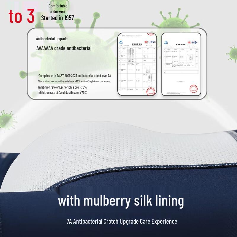 Hodo Men's 7A Antibacterial Combed Cotton Geometric Boxer Briefs 4-Pack