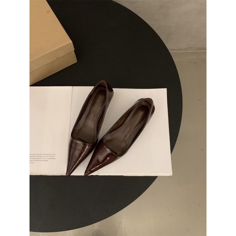 

Women s Pointed Toe Patent Leather Flats Slip-on Minimalist Elegant Casual Shoes 34 красный