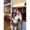 Available: Pure Desire V-Neck Long-Sleeve Lace Shirt for Women - Slimming, Fashionable, Versatile Short Inner Wear.