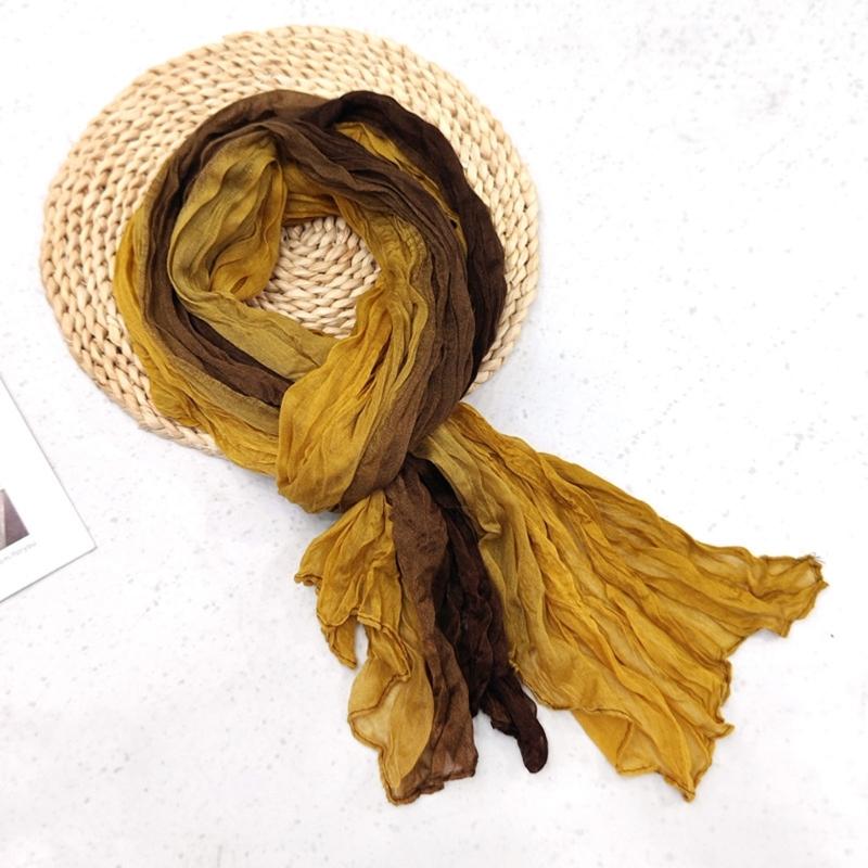 Eleganter gedrehter Plissee-Schal Polyester Mehrzweck Langer Schal für Frühling Herbst Tägliches Büro-Outfit All Matching Accessoire