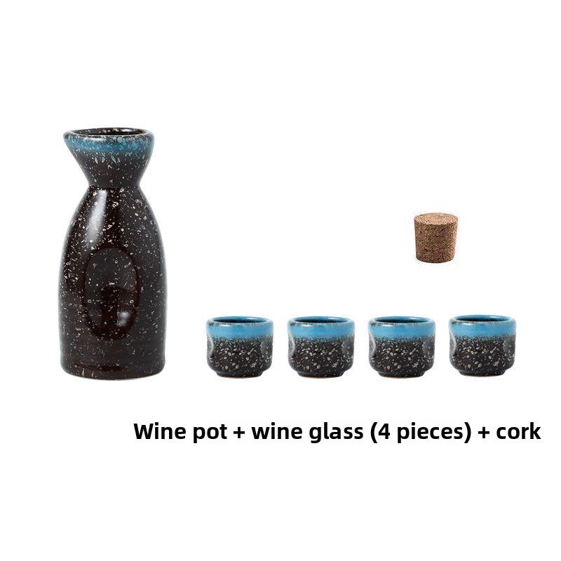 

Japanese Ceramic Sake Set with Warmer and Cups for Home Use
