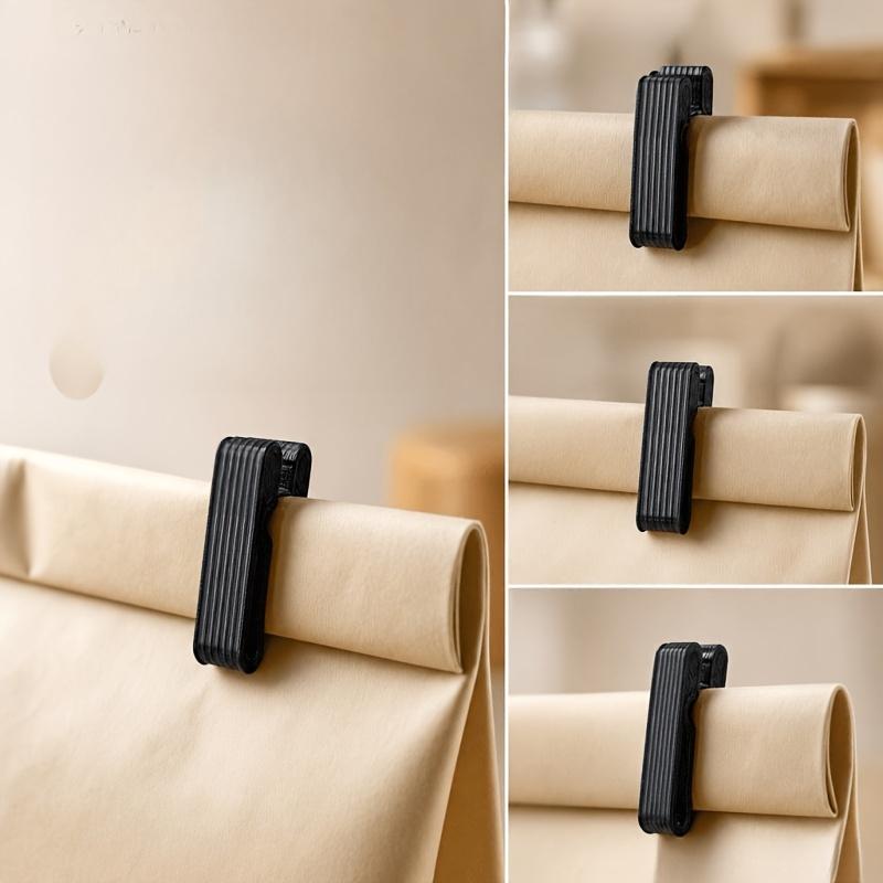 5/10Pcs Black Food Bag Sealing Clips Lightweight Durable Snack Package Seal Clamp Kitchen Storage Gadgets Household Food Fresh K
