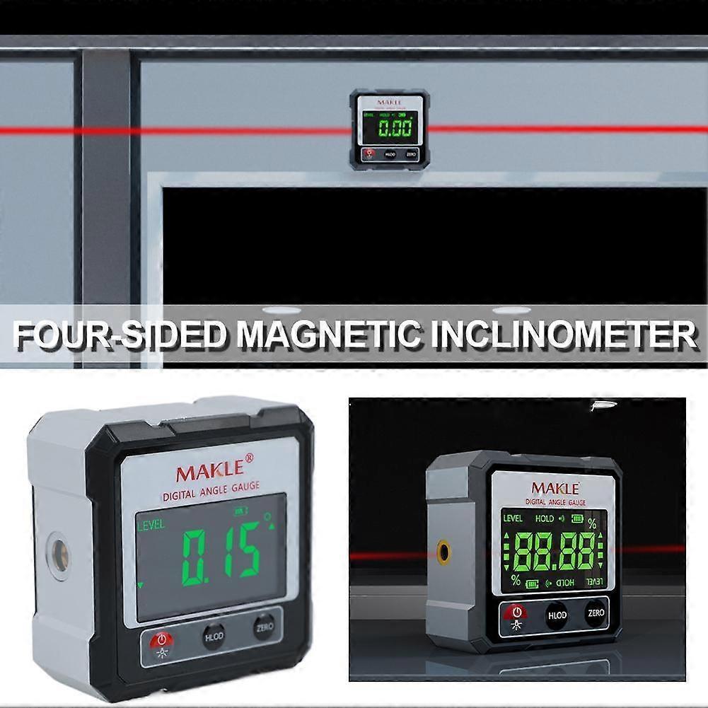 Four-Sided Magnetic Inclinometer Dual Laser Digital Tilt Magnetic Angle Finder