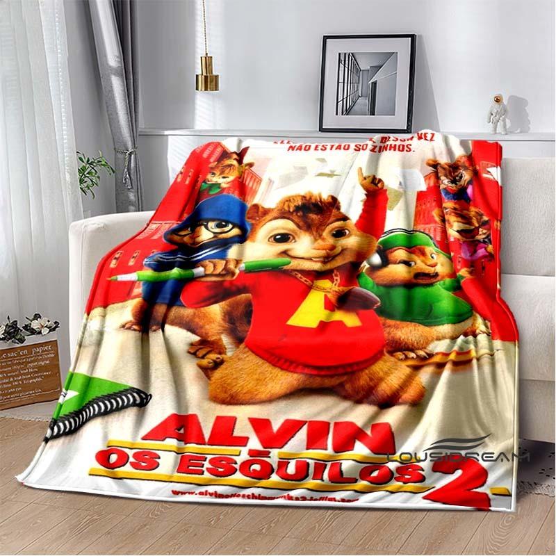 

The Alvin and the Chipmunks cartoon flannel blanket is soft and warm, suitable for bedrooms, living rooms, bedside tables, trave 75x90cm