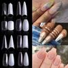 500Pcs/Bagged False Nail Tips Acrylic Practice Nail Capsules Artificial Nails Soft Gel Full Cover Coffin Nail Tips Manicure Tool