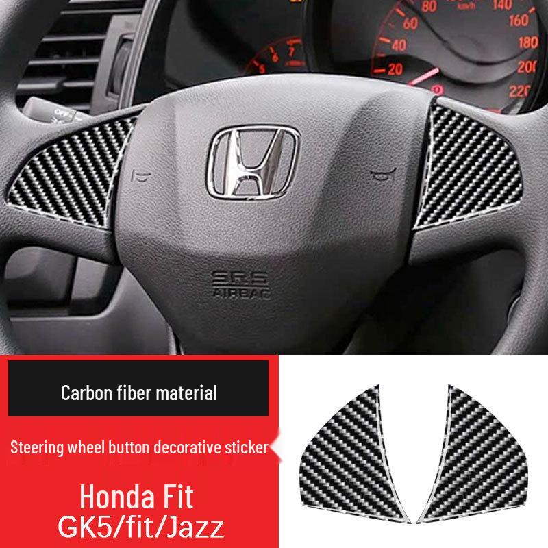 Honda Fit GK5 JAZZ Carbon Fiber Steering Wheel Trim
