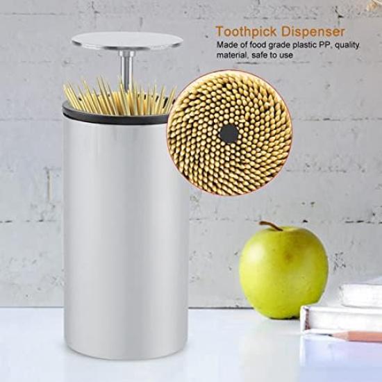 POCREATION Toothpick Dispenser,Toothpick Holder Automatic Stainless Steel Toothpick Dispenser Box Holder Container, for Home