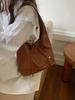 Soft PU Leather Women's Commuter Shoulder Bags Casual Bowknot Female Tote Underarm Bag Solid Color Ladies Handbags with Purse