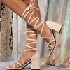 Dropship  Summer Trendy Chunky Heels Ankle Strap Women Sandals Sexy Party Women Shoes Sandals