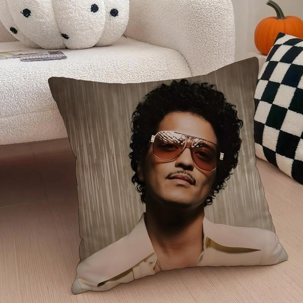 Charismatic BBruno Mars  Groovy singer Cushion Cover Throw Pillow Cover Hidden Button Durable Polyester Chair Cushion