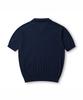 EDWARDMAX Navy V-Neck Collar Short Sleeve Knit 90% Cotton Cool Knit