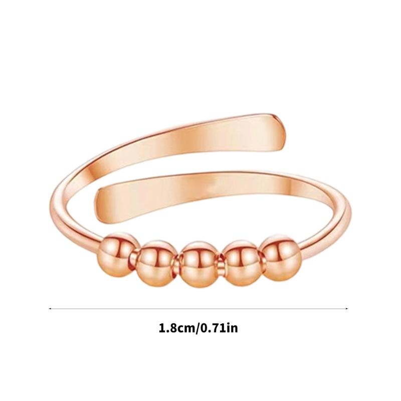Multifuntional Beaded Rings Adjustable Opening Finger Rings Copper Texture Suitable for Daily and Various Occasion