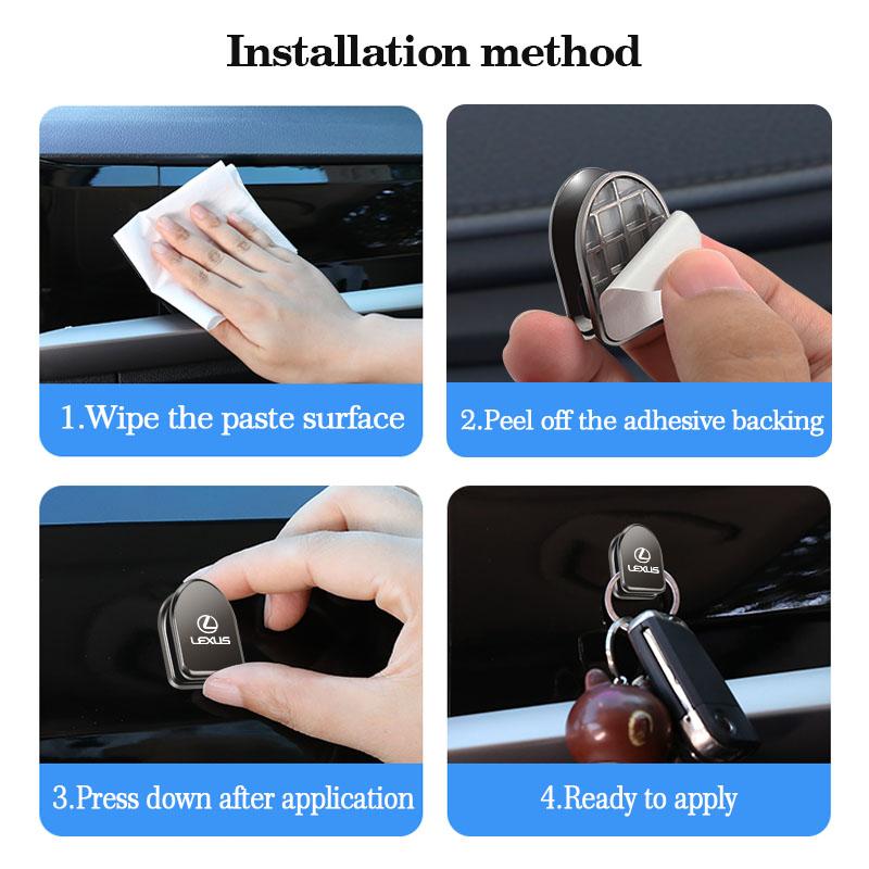 2 st bilkrokar med metall, stor lastbärande krok, glasögonhållare för Lexus F-SPORT RX300 IS200 IS250 ES350 CT200h UX250h NX300h RX350