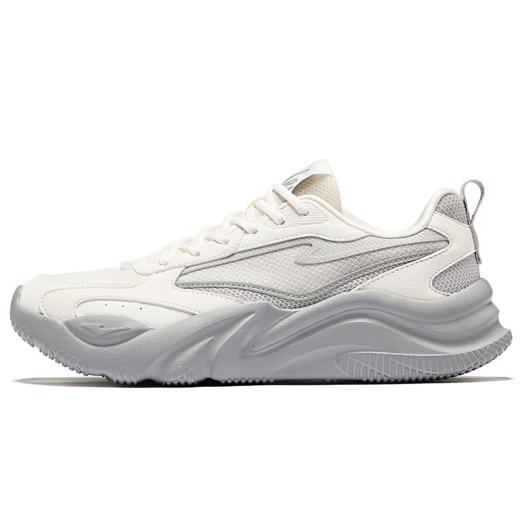 Erke Jiao Ao 3.0 Fabric Synthetic Leather Versatile Fashion Non-Slip Wear-Resistant Low-Top Casual Shoes Women sneakers Light-Gray 52125102393-006