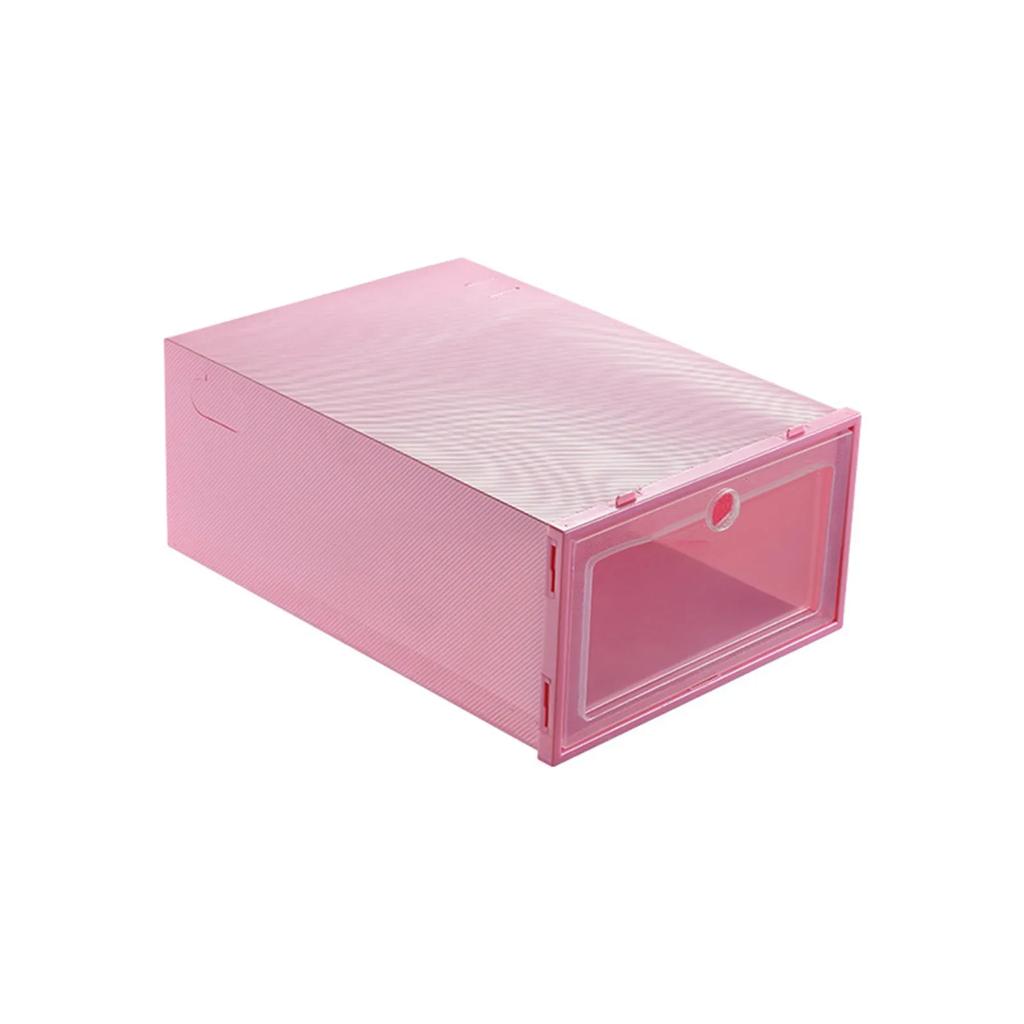 Foldable Clear Shoes Storage Box Plastic Stackable Shoe Organizer Waterproof Dust Proof Shoes Stand Storage Organizer Shoe Rack