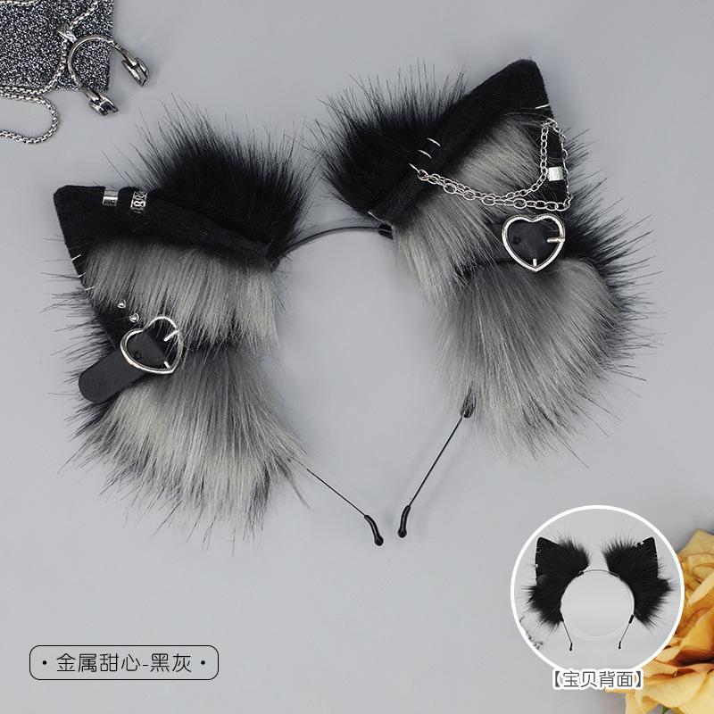 Handmade Cute Plush Animal Ears Cosplay Comic Show Punk Headband Spice Girl Headgear European and American Style Hair Accessories