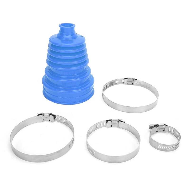 Universal Car Silicone CV Joint Axle Boot Dust Cover Ball Head Constant Speed Round Clamp Kit Rubber CV Boot Replacement синий