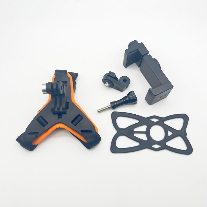 

Motorcycle Helmet Strap Mount Phone Stand Holder For GoPro Hero 12 11 Insta360 X4 Action Sports Camera mobile phone Accessories помаранчевий