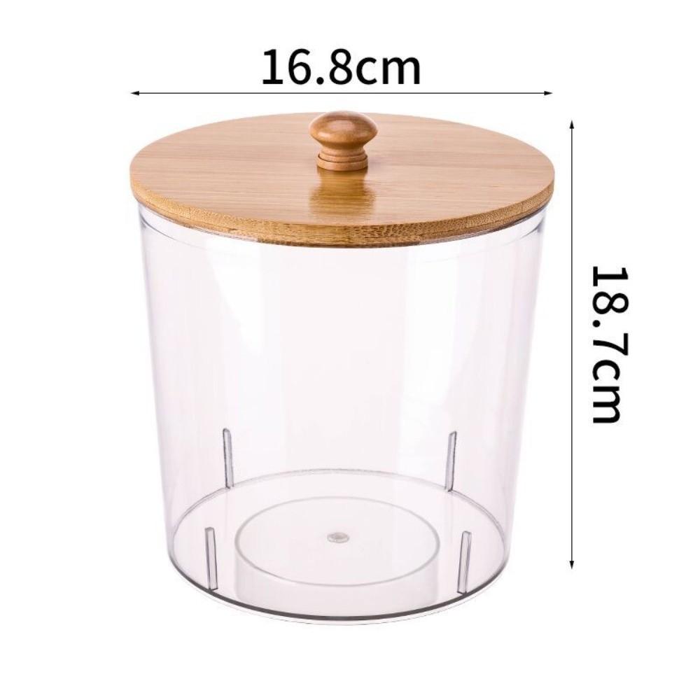 Transparente Waschpulver-Aufbewahrungsbox mit Bambusdeckel Multifunktionaler Wattestäbchenhalter Acryl-Waschküchen-Organizer Gläser
