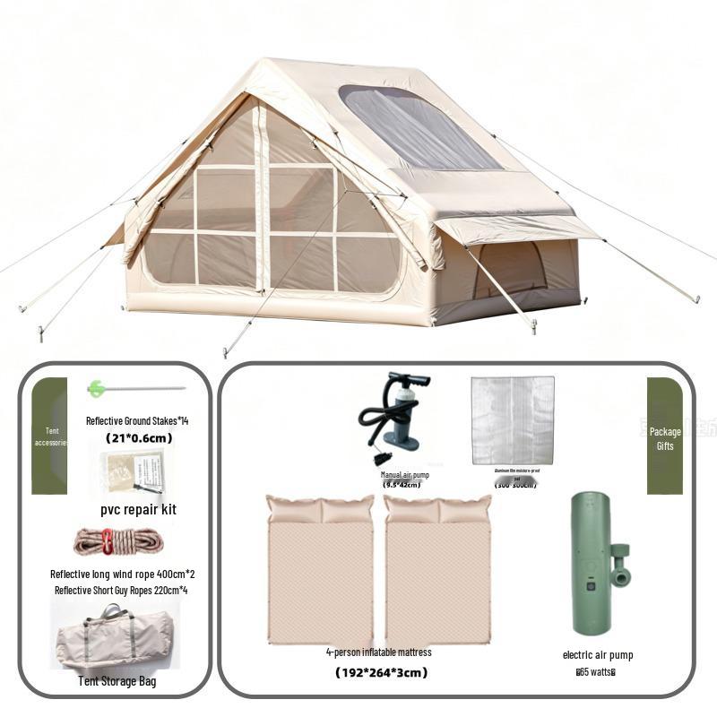 Windproof & Rainproof Outdoor Inflatable Family Camping Tent Set