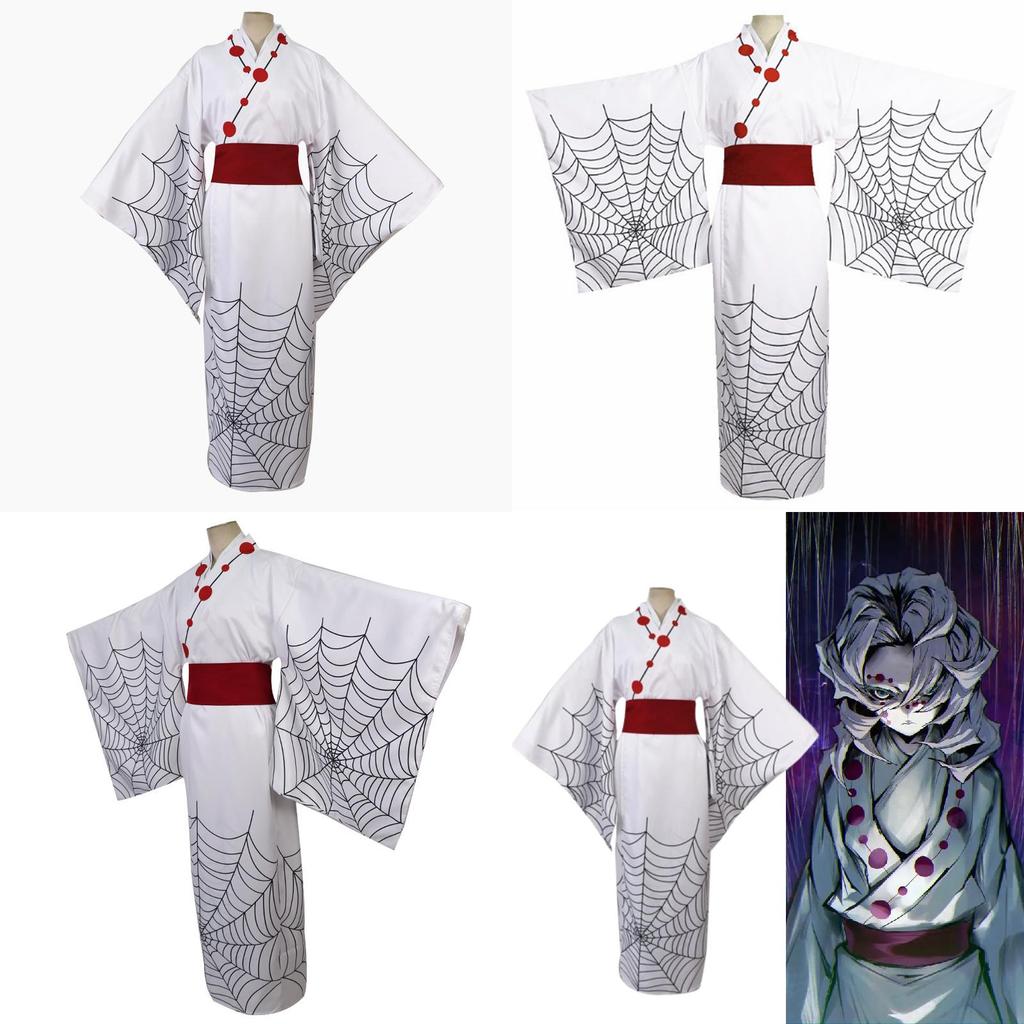 Demon Slayer Twelve Kizuki Rui Cosplay Costume Kimono With Cotton Blend Fabric