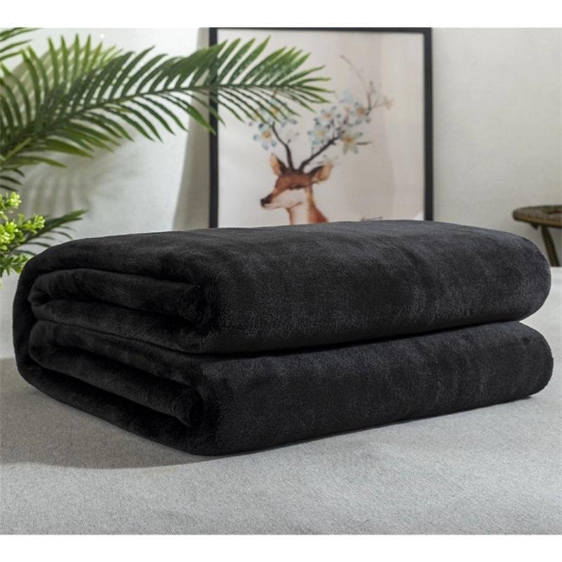 Flannel Blanket Summer Air Conditioning Throw Soft Fleece Office Nap Blanket Single Layer Double Sided Plush All Season Blanket