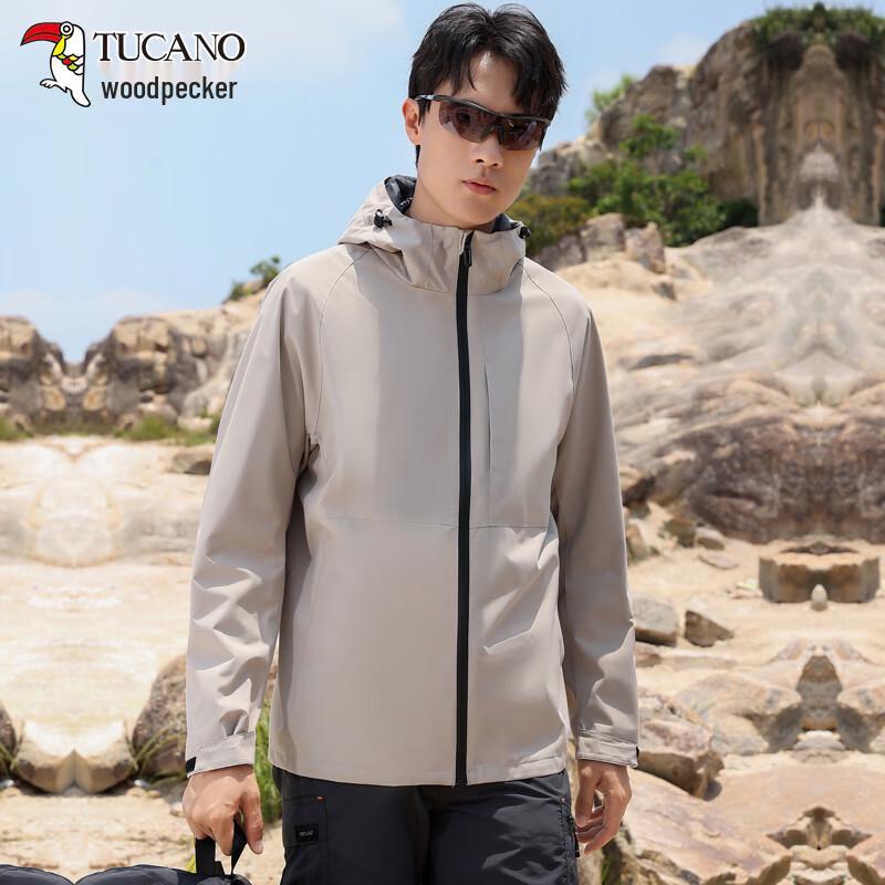TUCANO Unisex Outdoor Windproof and Waterproof Hooded Softshell Jacket