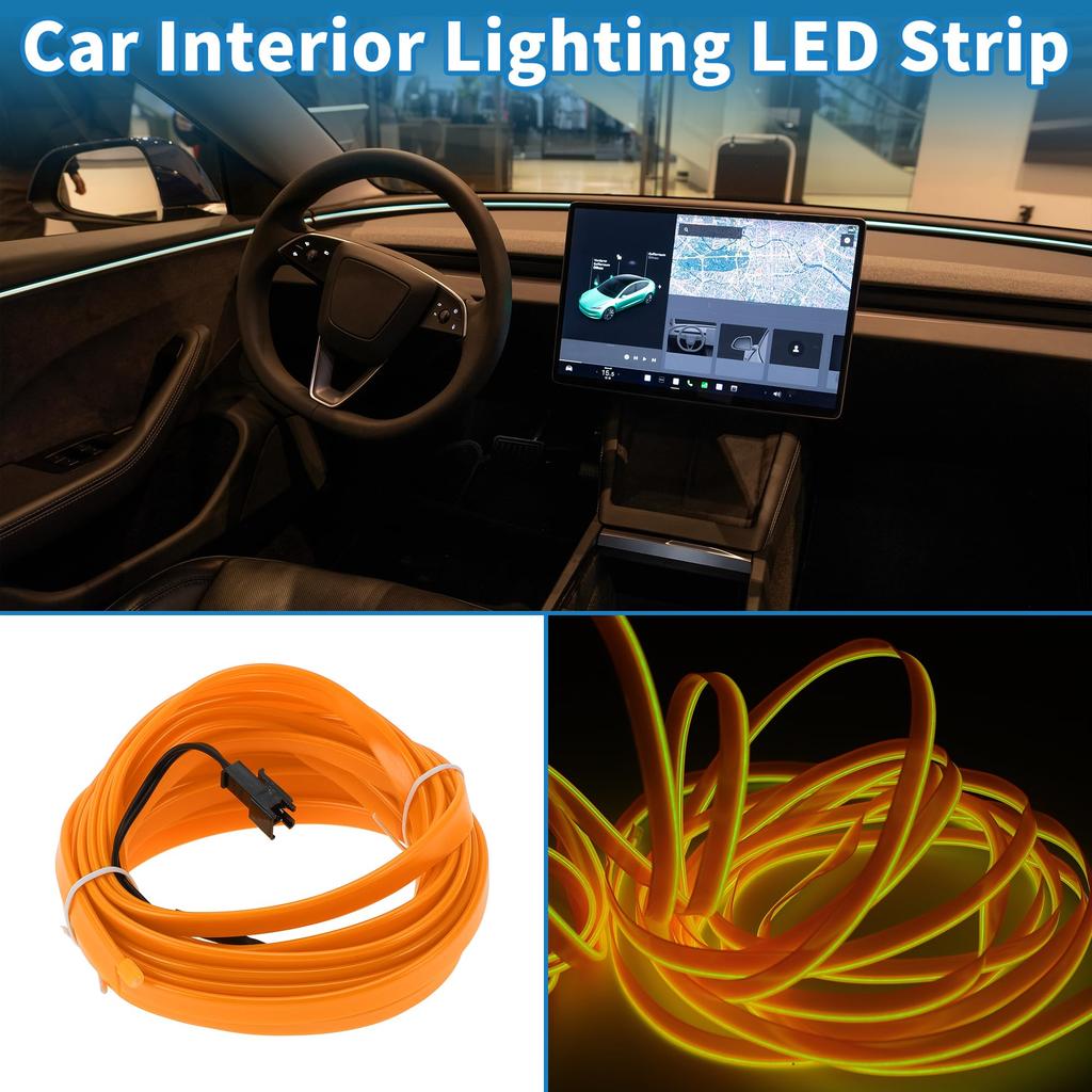 A ABSOPRO 5m EL Wire Cable LED Glow String Lights Car Interior Lighting Strip