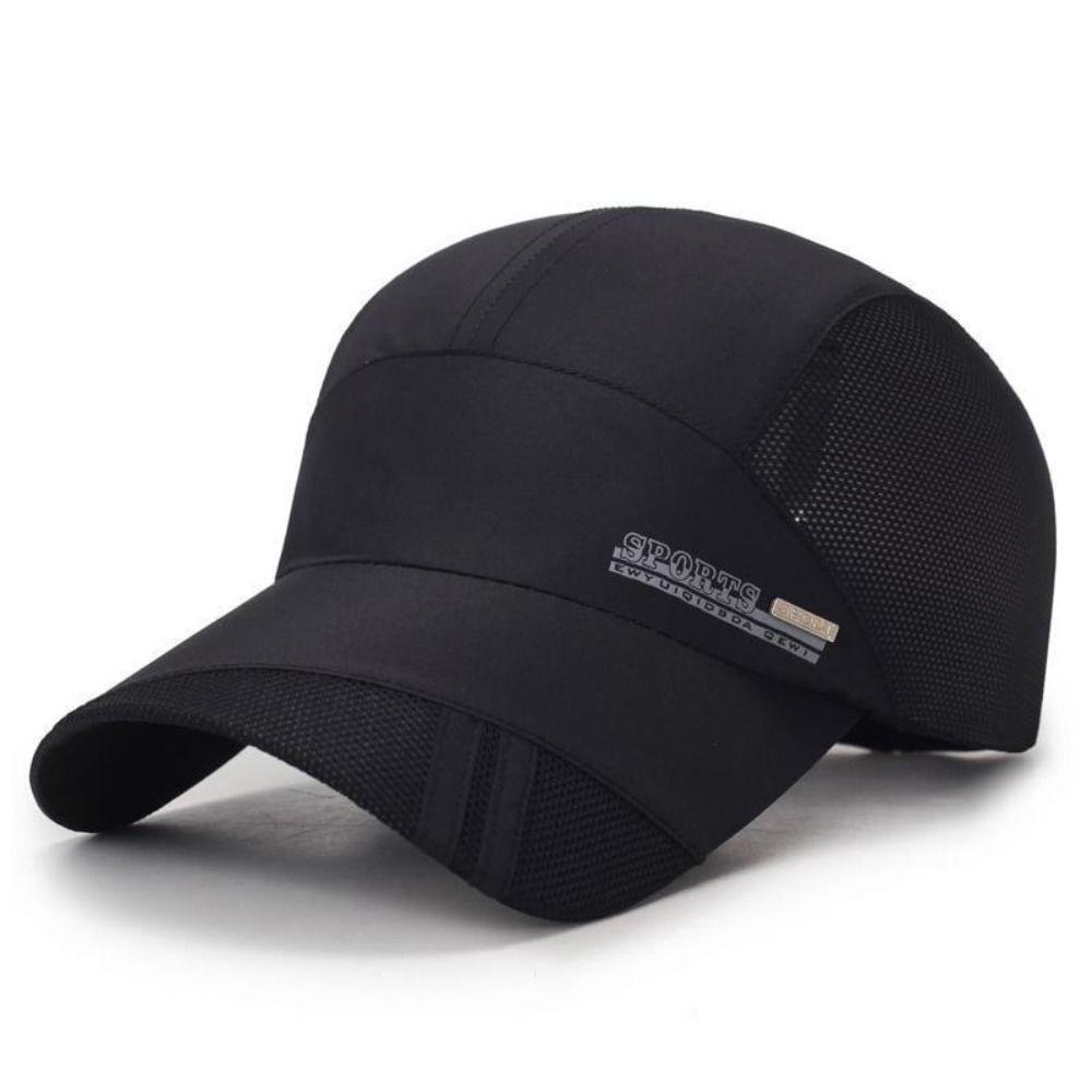 Breathable Perforated Quick-Drying Hat Sun Protection Adjustable Travel Sports Hat Letter Embroidery Fishing Cycling Hat