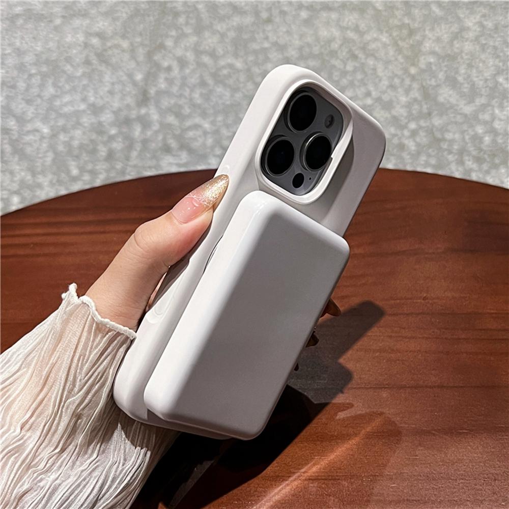 For iPhone 16 Pro Max Case Rotating Kickstand Liquid Silicone Phone Case Compatible with MagSafe