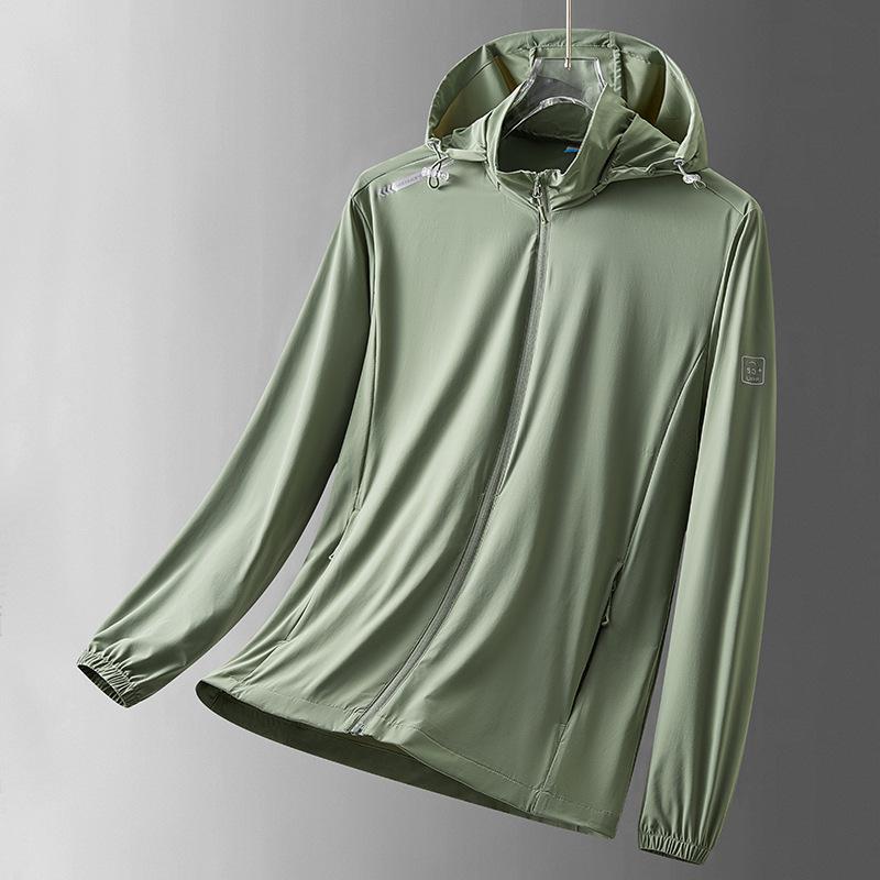 1011 Summer New Sunscreen Clothing Men's Ultra-thin and Breathable Outdoor Ice Silk Sunscreen Clothing Thin Skin Clothing Trendy Brand Jacket
