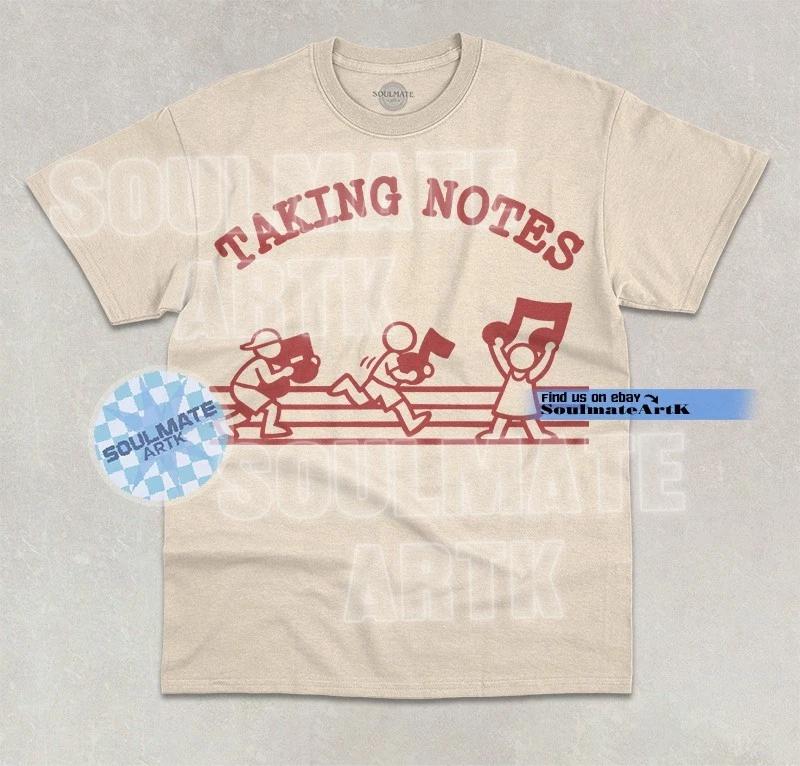 Taking Notes T-Shirt Funny Music Lover Stickman Meme Graphic Unisex Shirt M