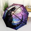 1pc Stained Glass Cat Design Automatic Folding Umbrella - Portable 3-Fold Design with 8-Bone Iron Frame, Outdoor for Fans, Travelers, Daily Use, Festi