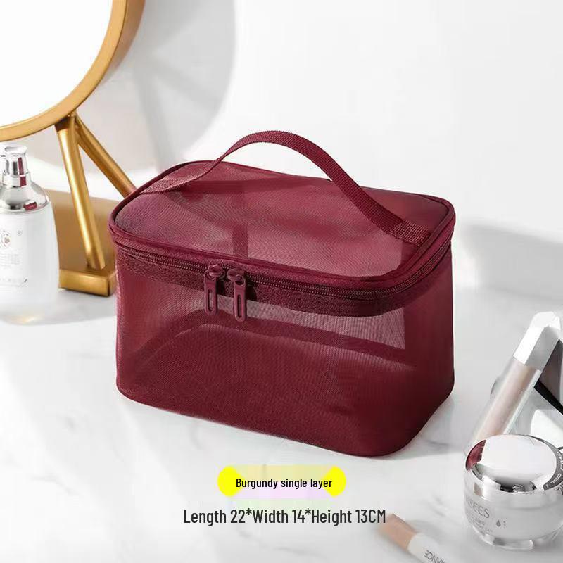 Large Mesh Makeup and Toiletry Bag - Portable, Travel-Friendly, Customizable Logo