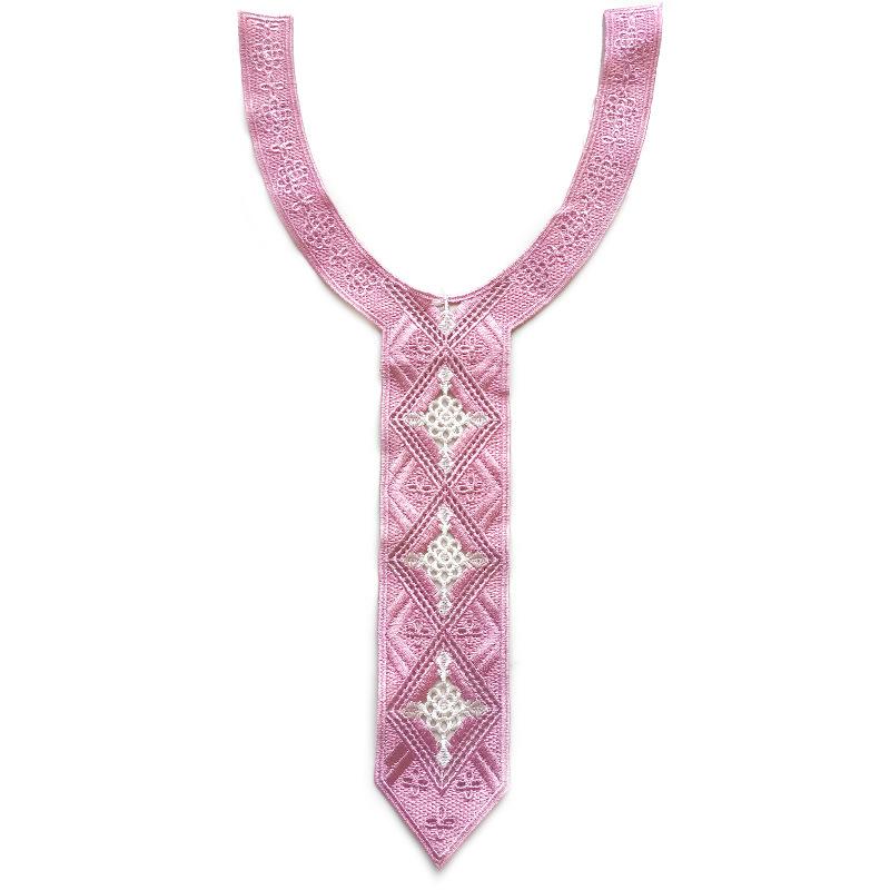 Color Embroidery Lace Collar Piece Personalized Tie Shape Heavy Industry Embroidery Fake Collar Clothing Corsage Accessories Collar Piece