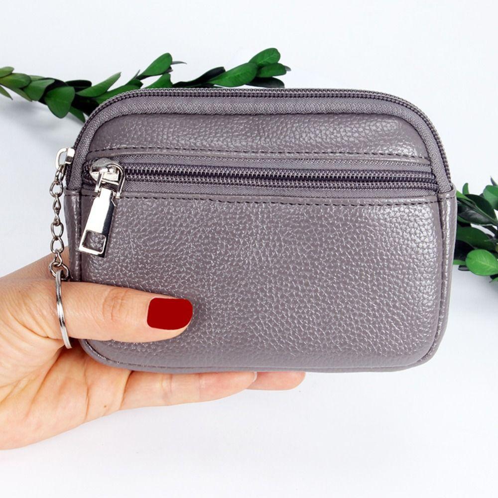 New PU Leather Women Mini Wallet Fashion with Zipper Coin Purse Keychain Wallet Bag Small Purse Short Wallets