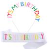 Colorful 'It's My Birthday' Headband & Birthday Girl Sash Set