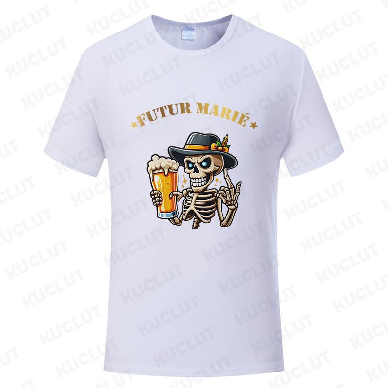 Französisches Herren Evg Future Groom Man T-Shirt Freund Single Abschied Junggesellenabschied T-Shirt Team Verheiratet Bräutigam Kurzarm T-Shirts