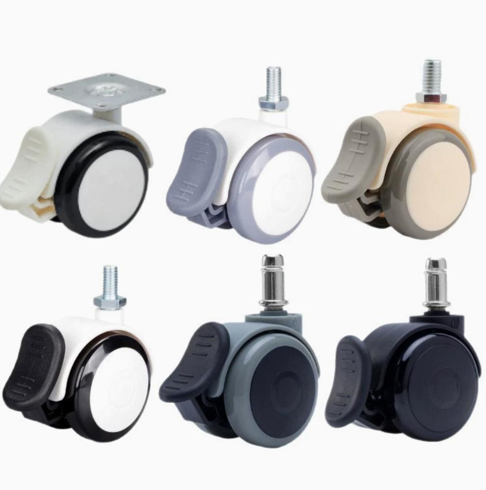 SGY Contemporary Polyurethane 2-Inch PP Wheels Swivel Casters Brake for Office Hotel Hospital Living Room Use Easy Installation