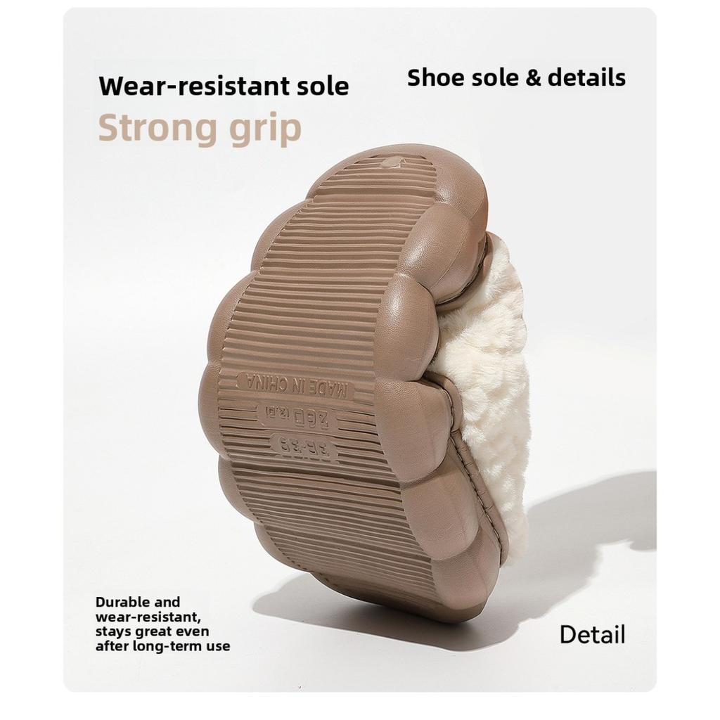 Cotton Slippers for Women, Plush In Autumn and Winter, Thick Soled for Home Use, Warm and Non Slip for Couples, Fuzzy Cotton Slippers for Men