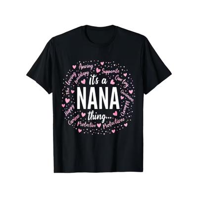 Women's NANA Pattern T-Shirt - Oversized Casual Short-Sleeve Top
