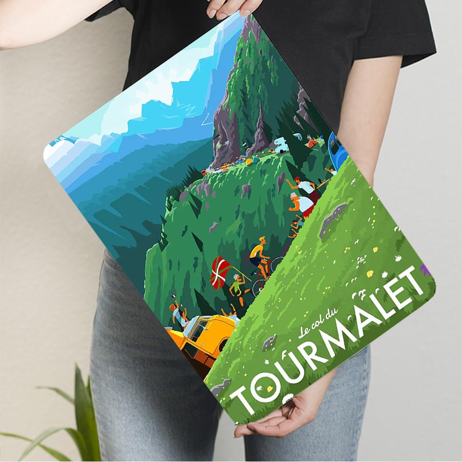 Tour de France Col du Tourmalet Paesaggio Montano Arte da Parete in Metallo Decorazione Ciclistica Alpina per Soggiorno Studio