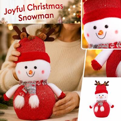 Christmas Foam Snowman Figurine, Medium Size, Festive Holiday Tabletop Decoration