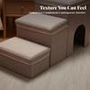 3-Step Pet Stairs Soft Steps with Den Cozy for Sofa, Living Room, Small Dogs