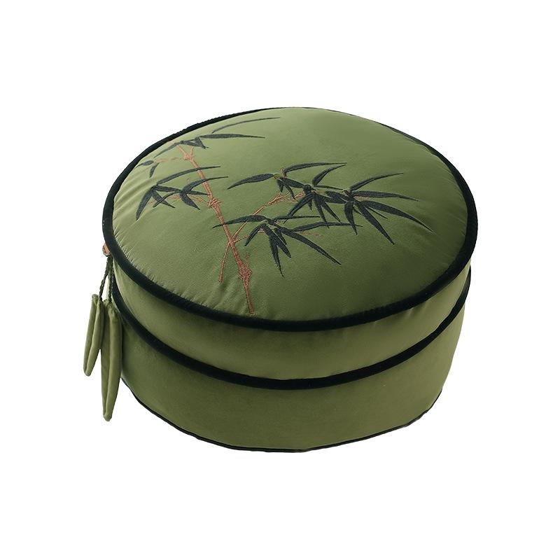 

Чехол для подушки в китайском стиле, декор для гостиной, круглый татами, подставка для ног, чехлы для табурета с принтом зеленого бамбука, без наполнителя