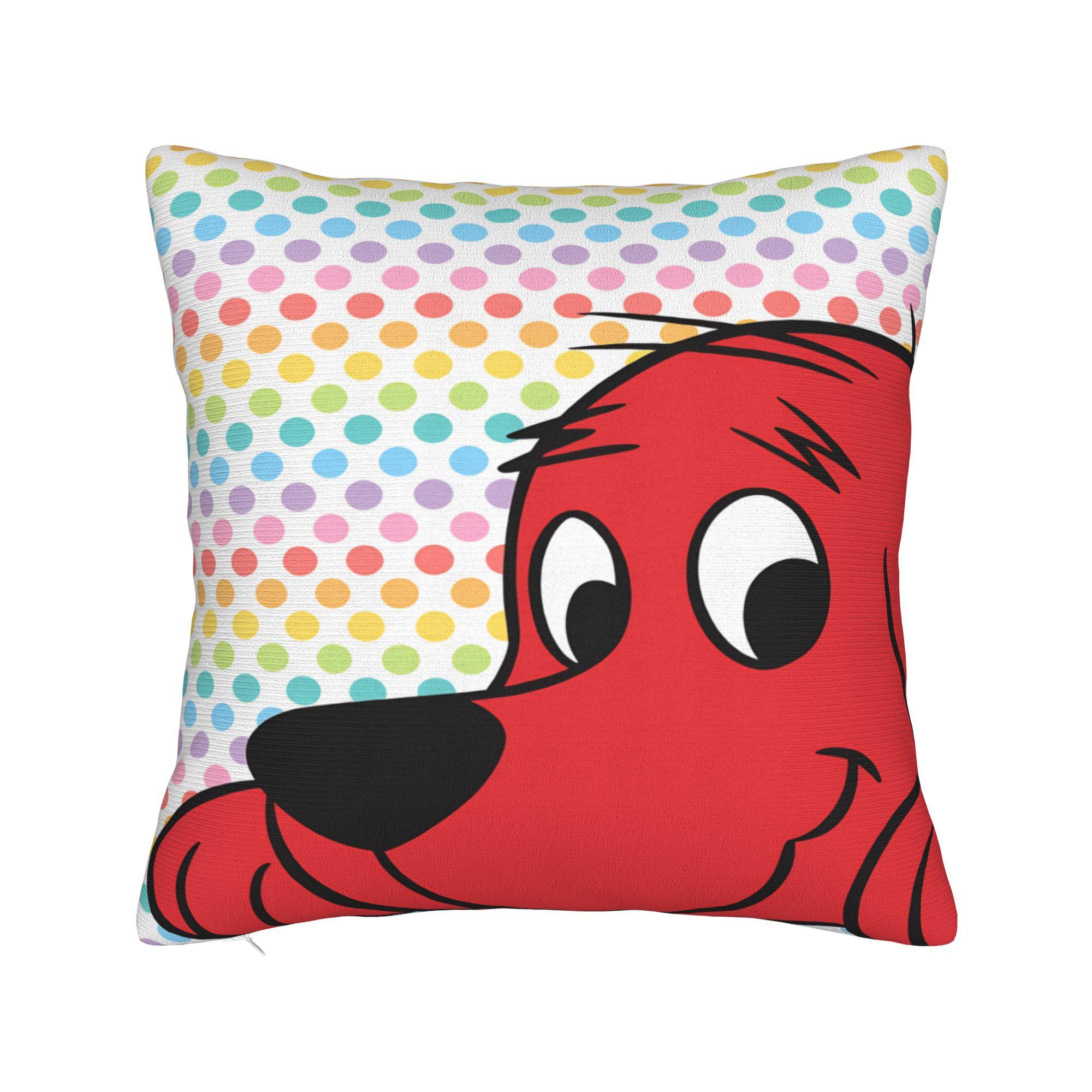 

C-Clifford the Big Red Dog Pillow Case Design Pillow Cover Novelty Pillowcases For Sofa Bedroom Home Decor 12x12Inch